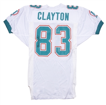 1980s Late Mark Clayton Game Used & Signed Miami Dolphins White Jersey (PSA/DNA & JSA)